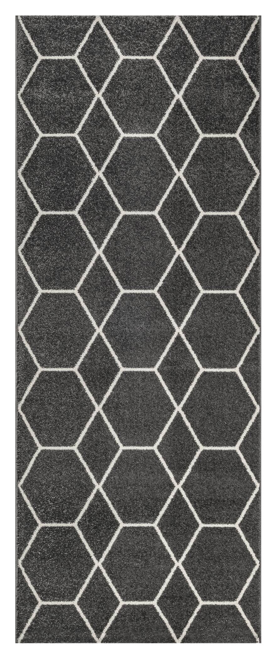 Sanat Teppich Trellis anthrazit B/L: ca. 80x200 cm