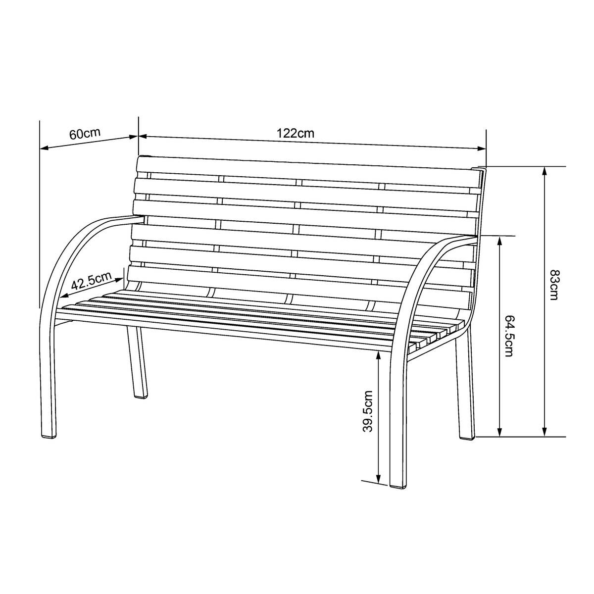 AXI Outdoor Living Gartenbank Otis braun Metall B/H/L: ca. 60x83x122 cm