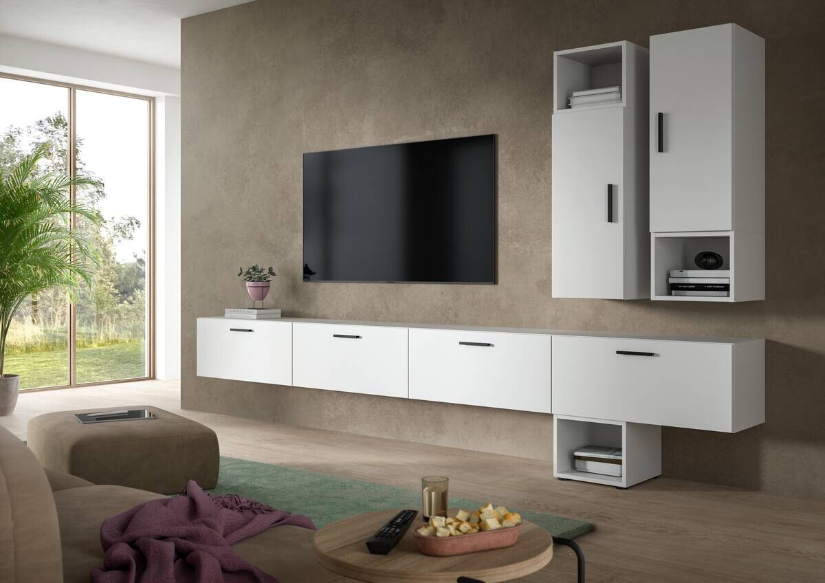 Wohnwand-Set TheOne weiß B/H/T: ca. 75x32x34 cm