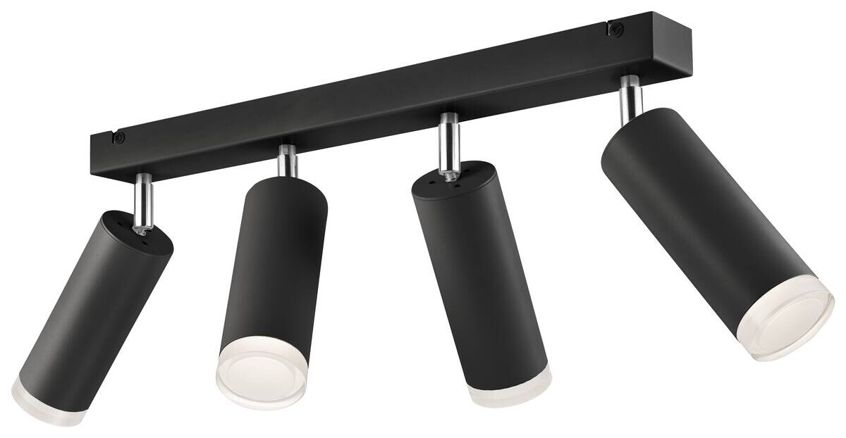 Lamkur Hängeleuchte schwarz Aluminium Acryl Stahl B/H/L: ca. 25x30x70 cm E27 4 Brennstellen