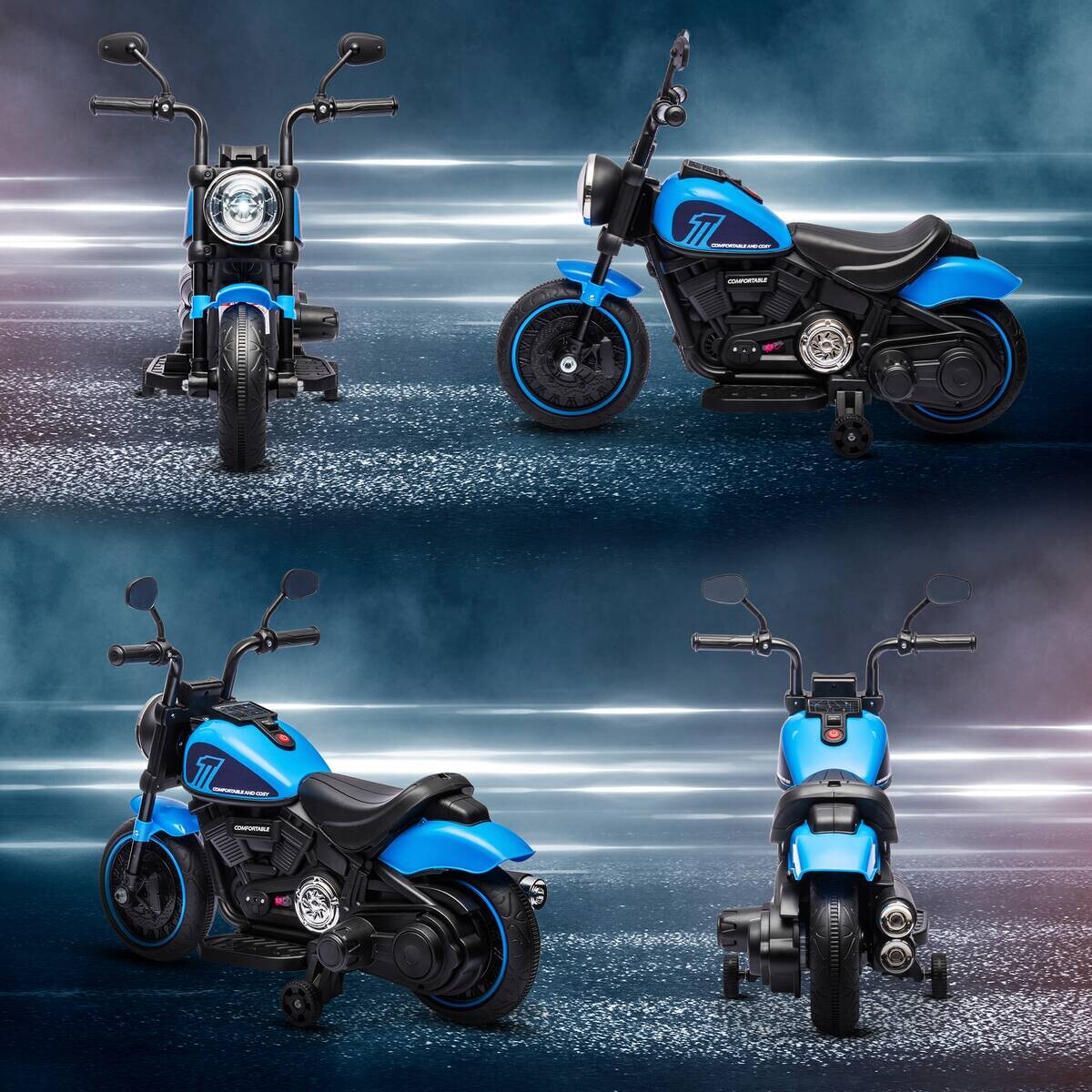 HOMCOM Kinder-Elektromotorrad schwarz B/H/L: ca. 42x57x76 cm