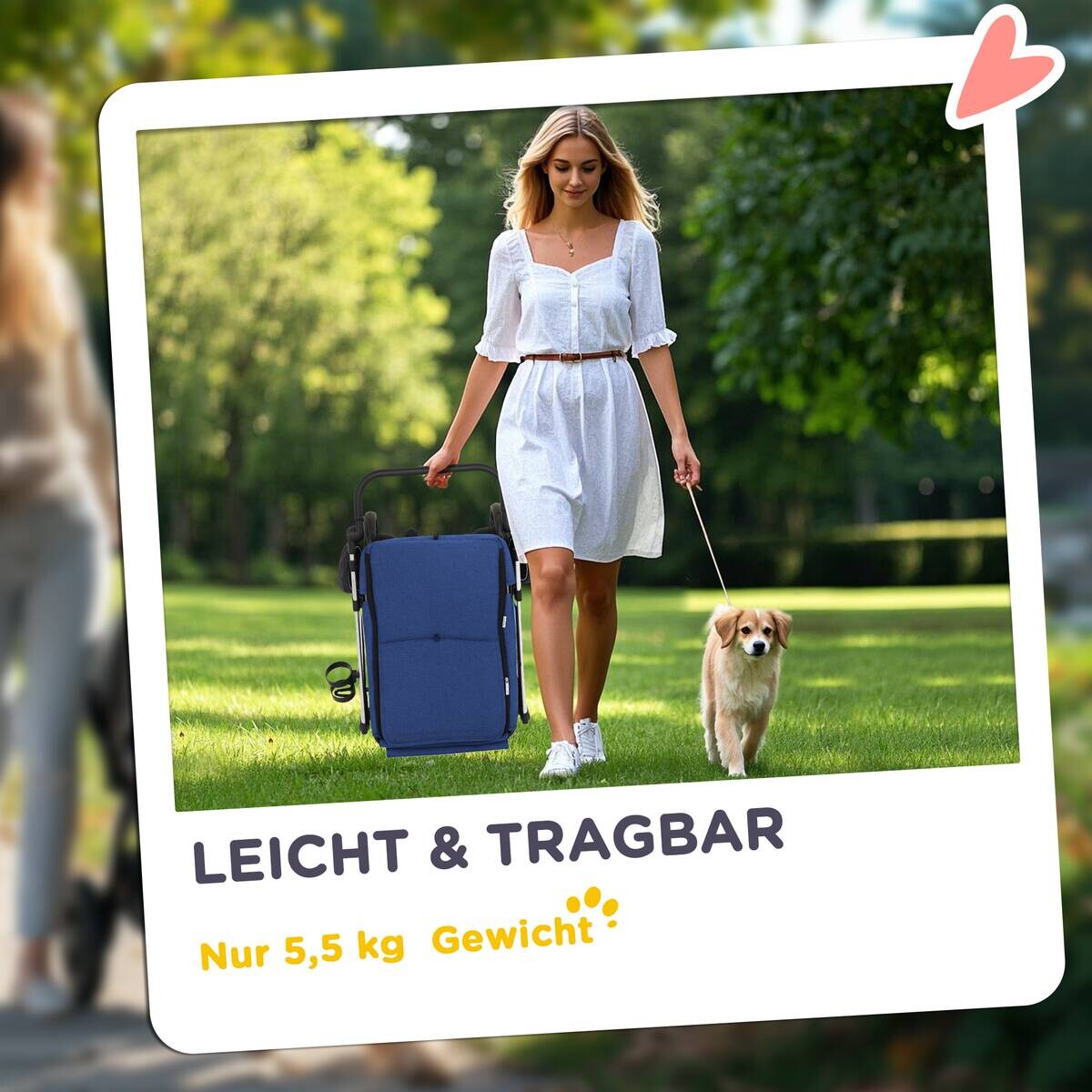 PawHut Hundewagen blau Aluminium B/H/L: ca. 48,5x106x80 cm