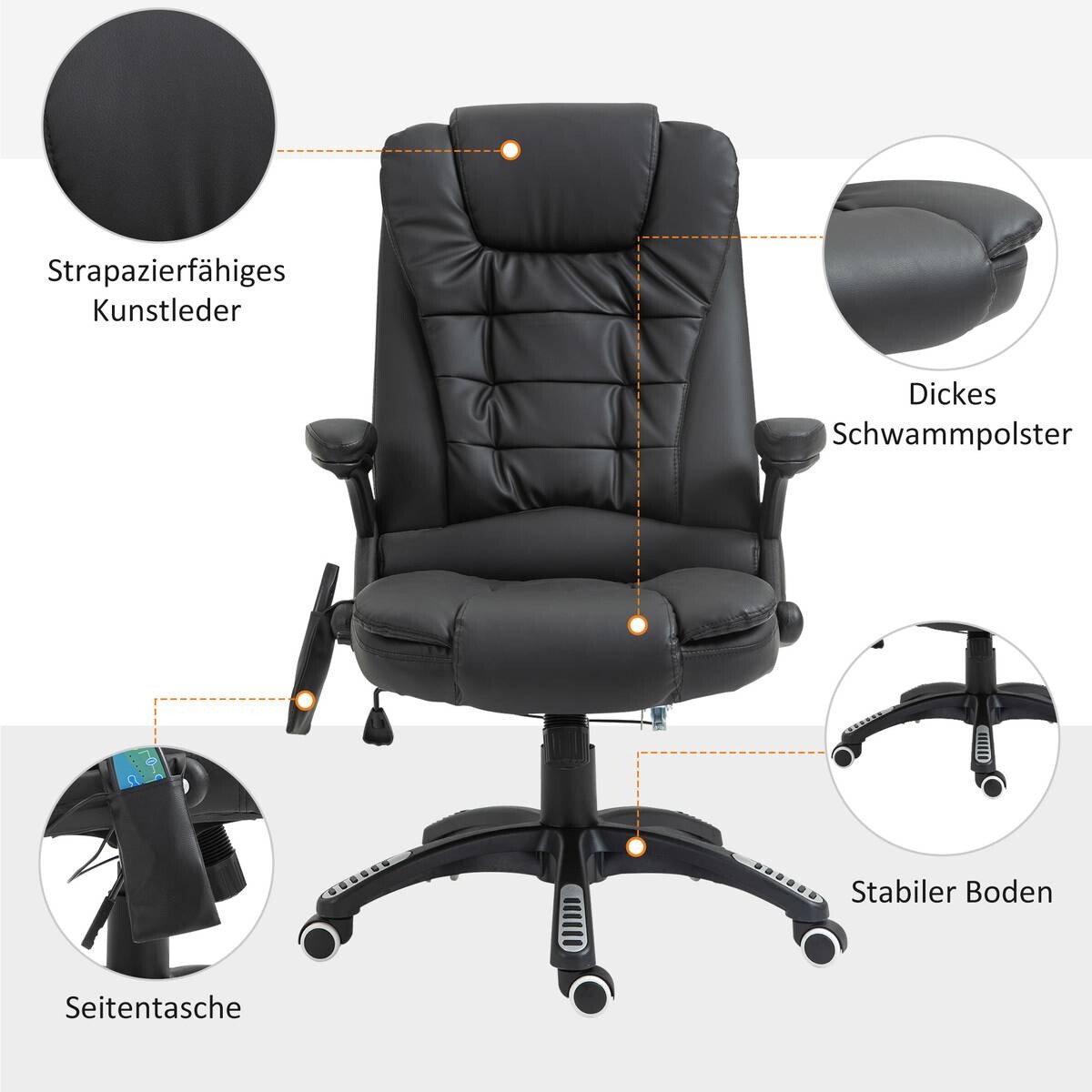 Chefsessel A2-0055 schwarz PVC Kunstleder