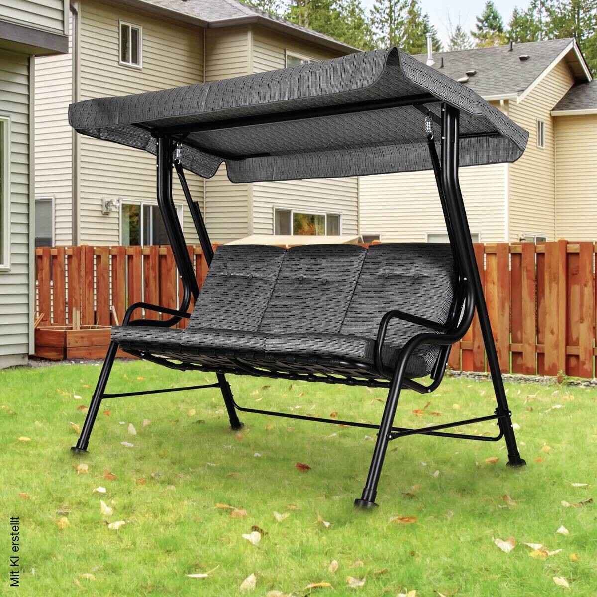 Outsunny Hollywoodschaukel schwarz Stahl B/H/T: ca. 200x170x120 cm