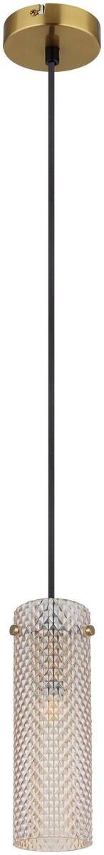 GLOBO Pendelleuchte amber gold Metall Glas H/D: ca. 120x10 cm E14 1 Brennstellen