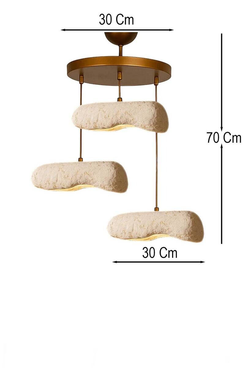 Pendelleuchte creme Metall Beton B/H/L/D: ca. 30x75x30x30 cm E27 1 Brennstellen