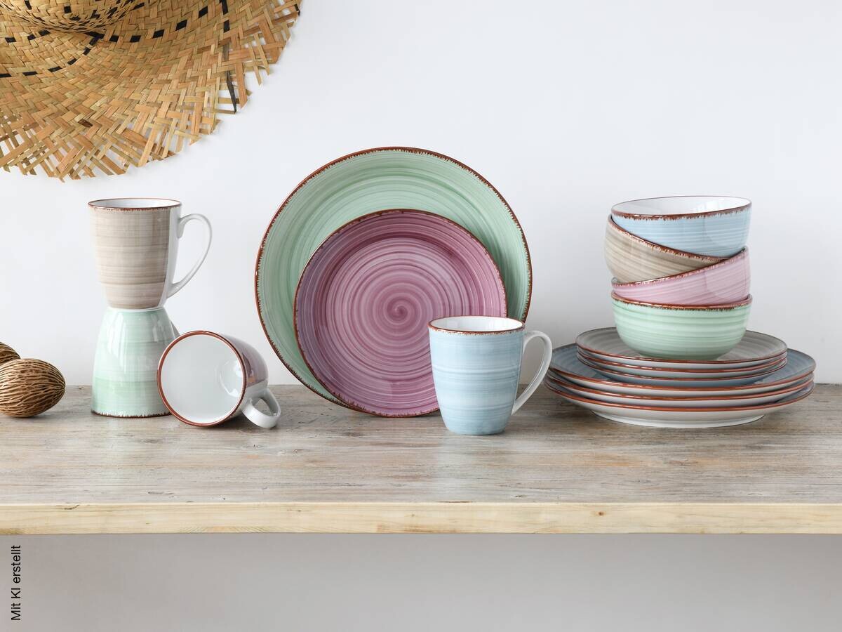 CreaTable Kombiservice Samba multicolor Porzellan 16 tlg.