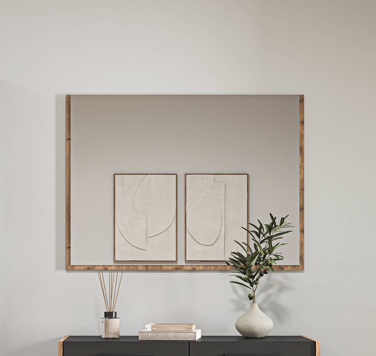 xonox.home Garderobenspiegel Bueno Basalt Nox Oak Nachbildung B/H: ca. 95x70 cm