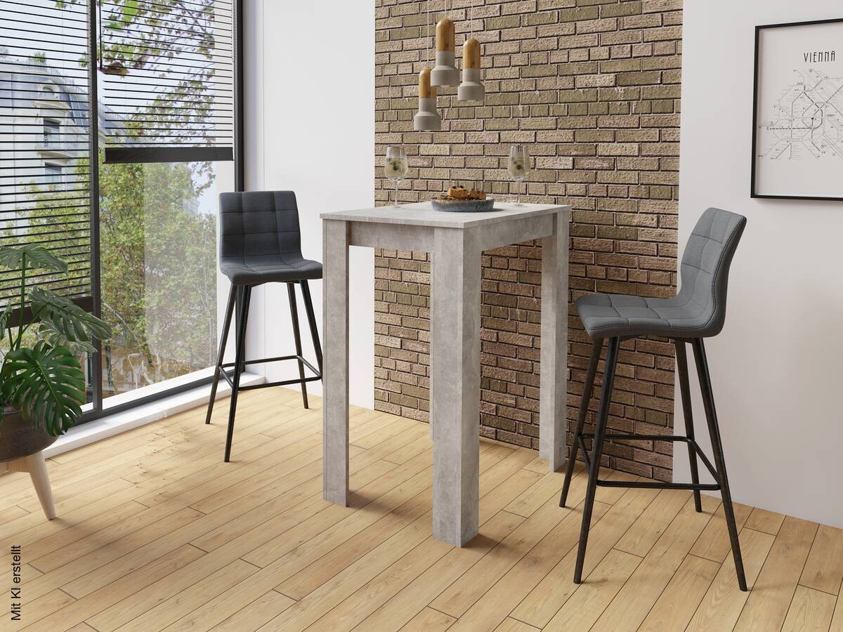 Barhocker SIMONE 2er-Set anthrazit Webstoff B/H/T: ca. 42x103x51 cm