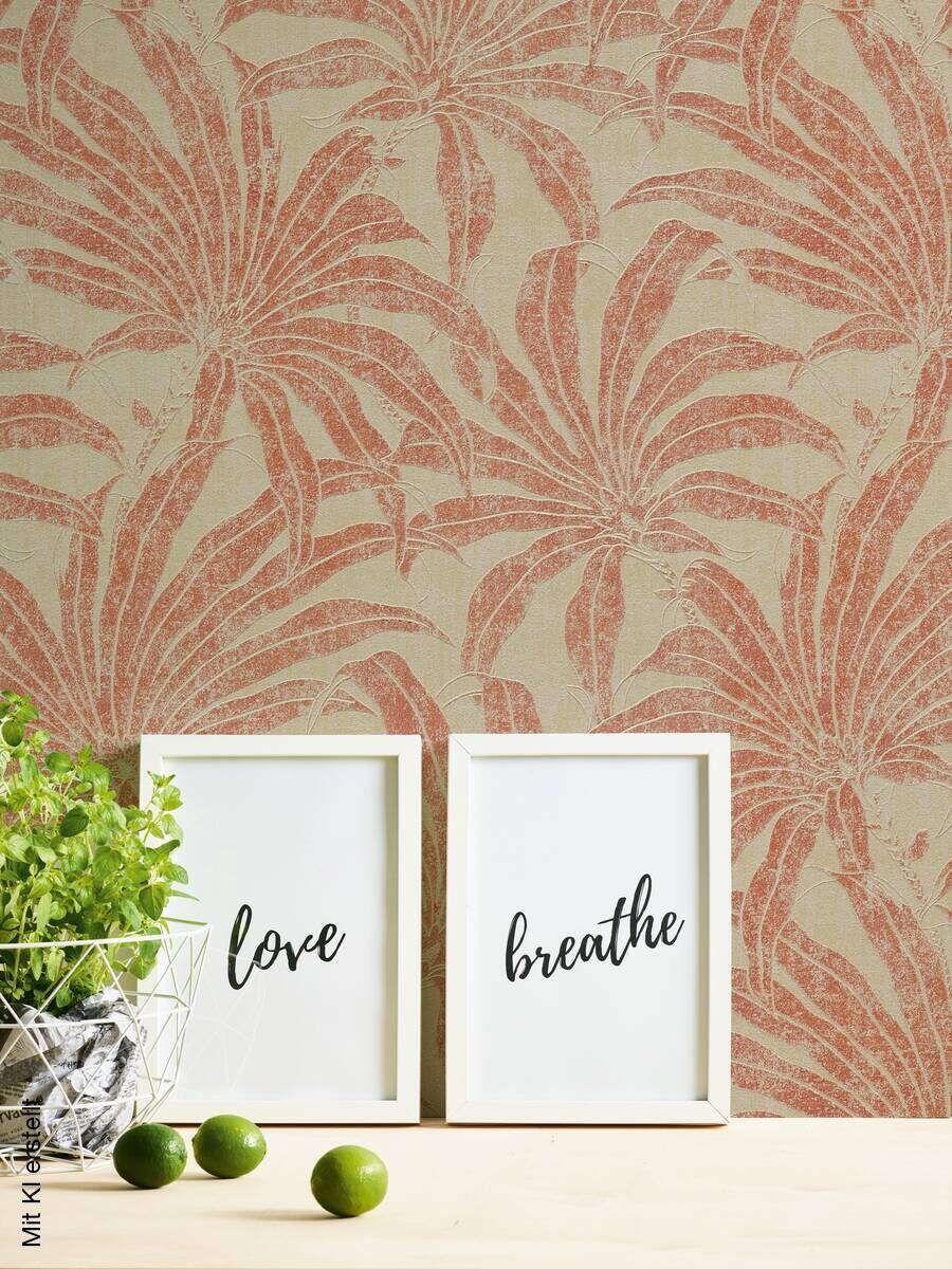 A.S.Creation Vliestapete rot orange beige B/H/D: ca. 53x1005x9,6 cm