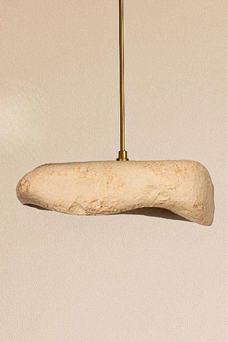 Pendelleuchte creme Metall Beton B/H/L/D: ca. 32x62x32x32 cm E27 3 Brennstellen