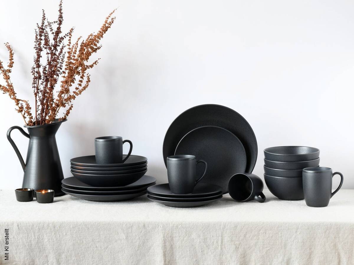 CreaTable Kombiservice Soft Touch schwarz Stein 20 tlg.
