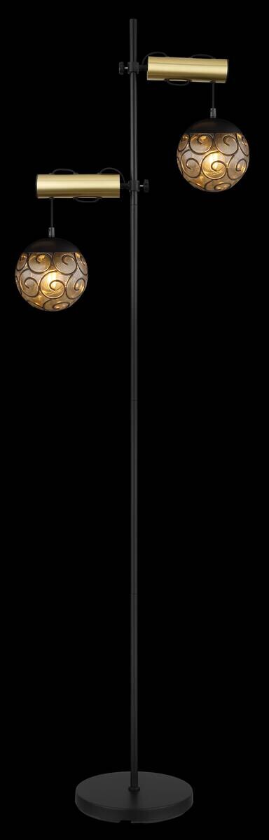 GLOBO Stehleuchte Fitz Rauch Metall Kunststoff B/H/T: ca. 51x168x25 cm E27 2 Brennstellen