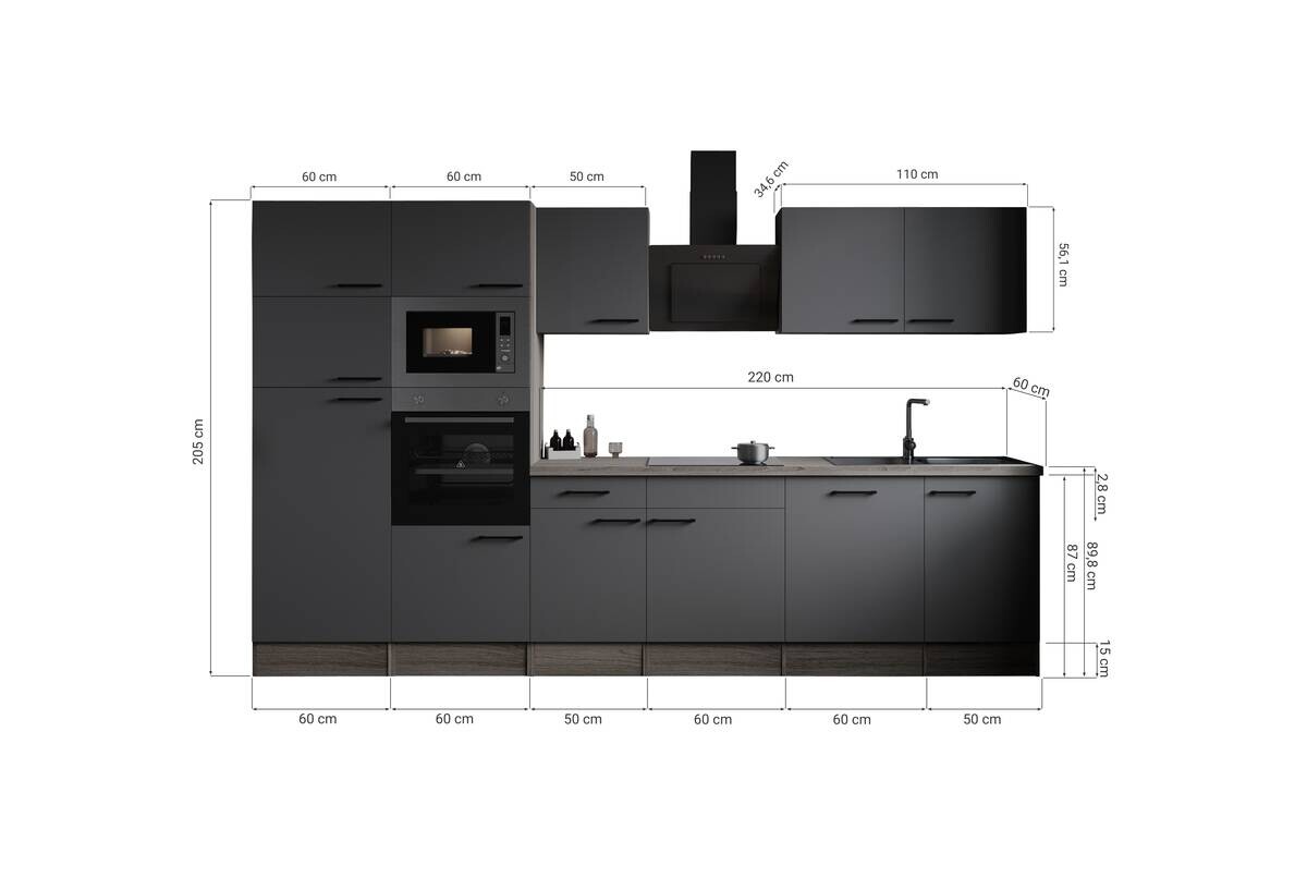 Küchenblock Oliver B/H/T: ca. 340x205x60 cm
