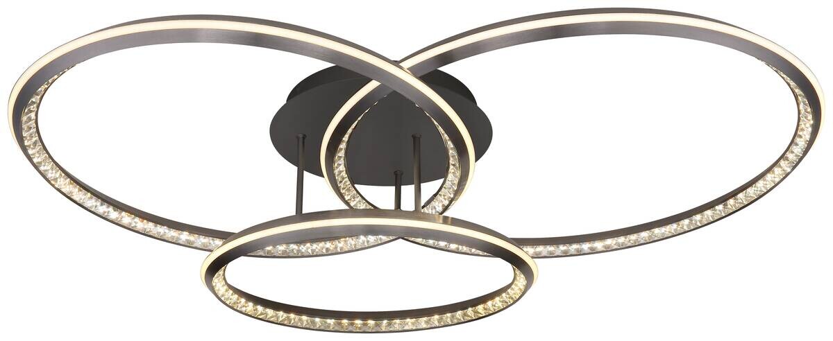 GLOBO LED-Deckenleuchte ALAINA 67329-72 Opal grau klar Kunststoff Metall B/H/L: ca. 109,5x20,5x80,5 cm 1 Brennstellen