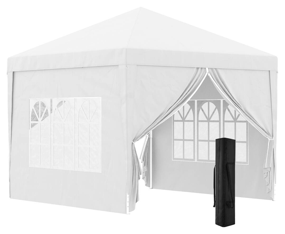 Outsunny Pavillon weiß Polyester B/H/L: ca. 2,95x2,95x2,58 cm
