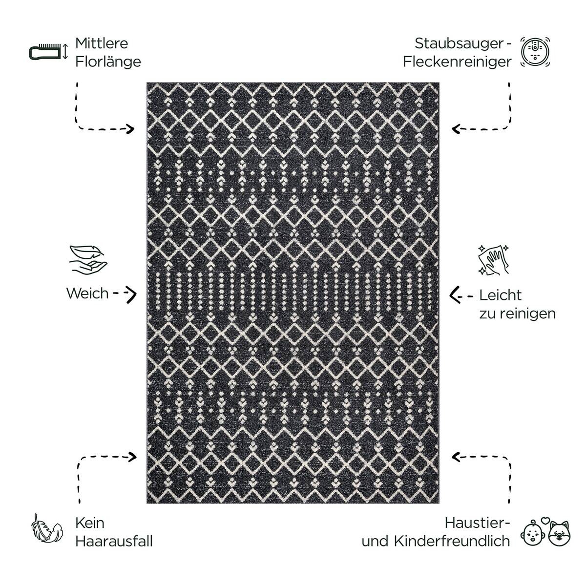 Sanat Teppich schwarz B/L: ca. 150x80 cm