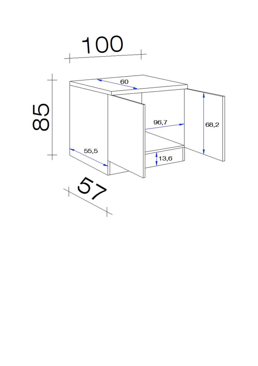 Spülenschrank Samoa weiß Eiche Nachbildung B/H/T: ca. 100x85x60 cm