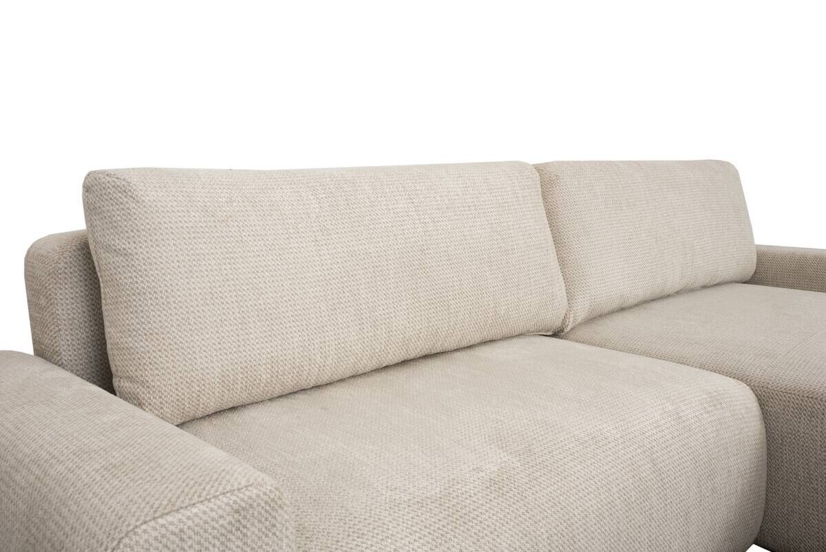 Ecksofa mit Bettfunktion und Bettkasten beige Microfaser B/H/T: ca. 293x88x172 cm