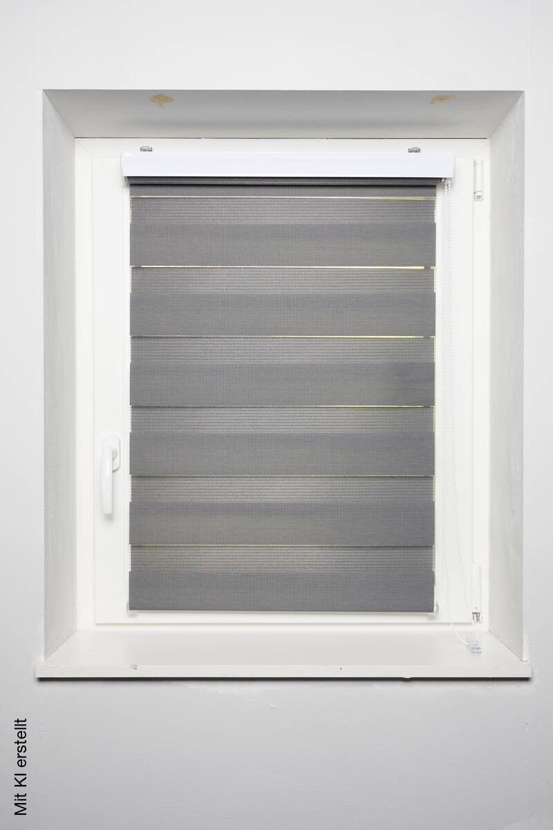 Doppelrollo mit Blende grau B/L: ca. 140x160 cm