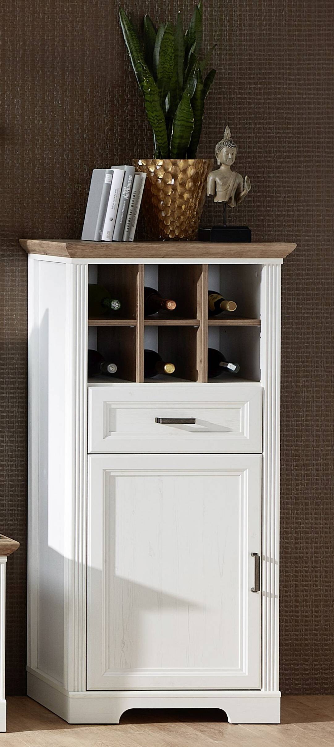 Stauraumelement Jasmin Eiche Artisan Nachbildung weiß Pinie Nachbildung B/H/T: ca. 66x136x42 cm