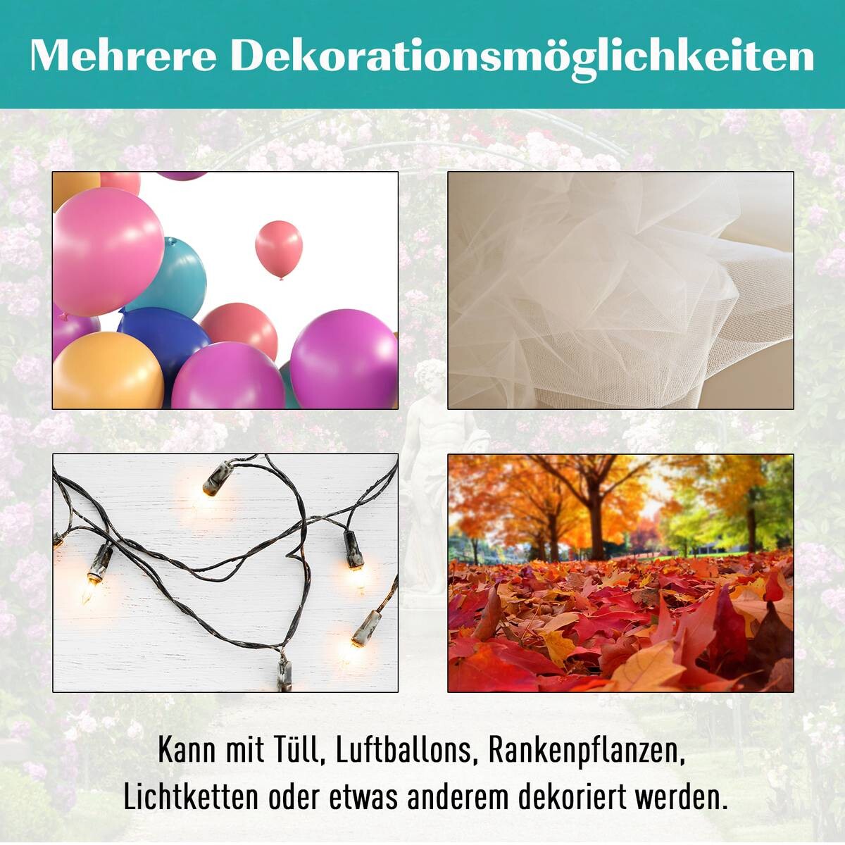 Outsunny Pflanzbogen mit Sitzbank