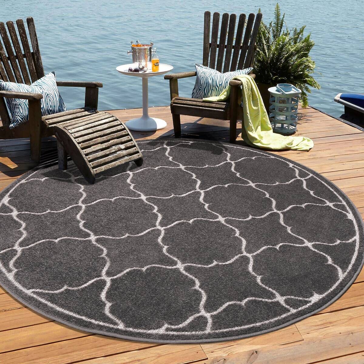 Sanat Outdoorteppich BERLIN grau B/L: ca. 200x200 cm
