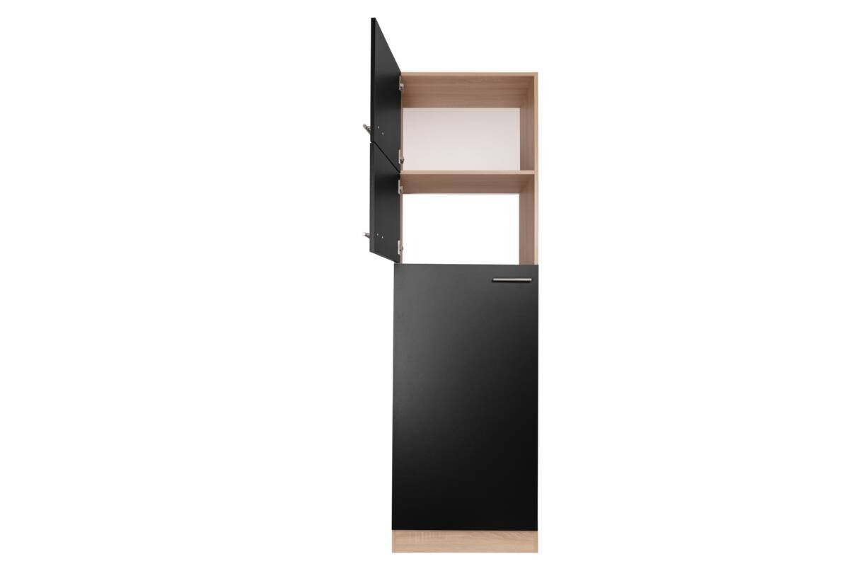 Kühlumbauschrank Merle schwarz B/H/T: ca. 60x200x60 cm