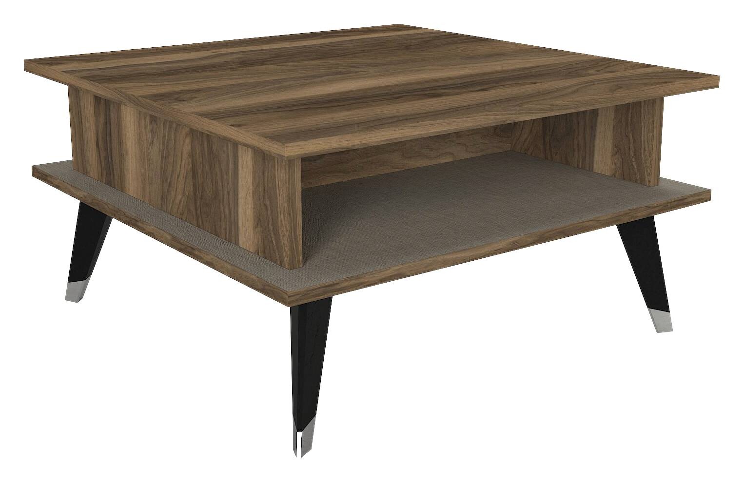 Couchtisch Logan walnuss Nachbildung grau B/H/T: ca. 72x38x72 cm