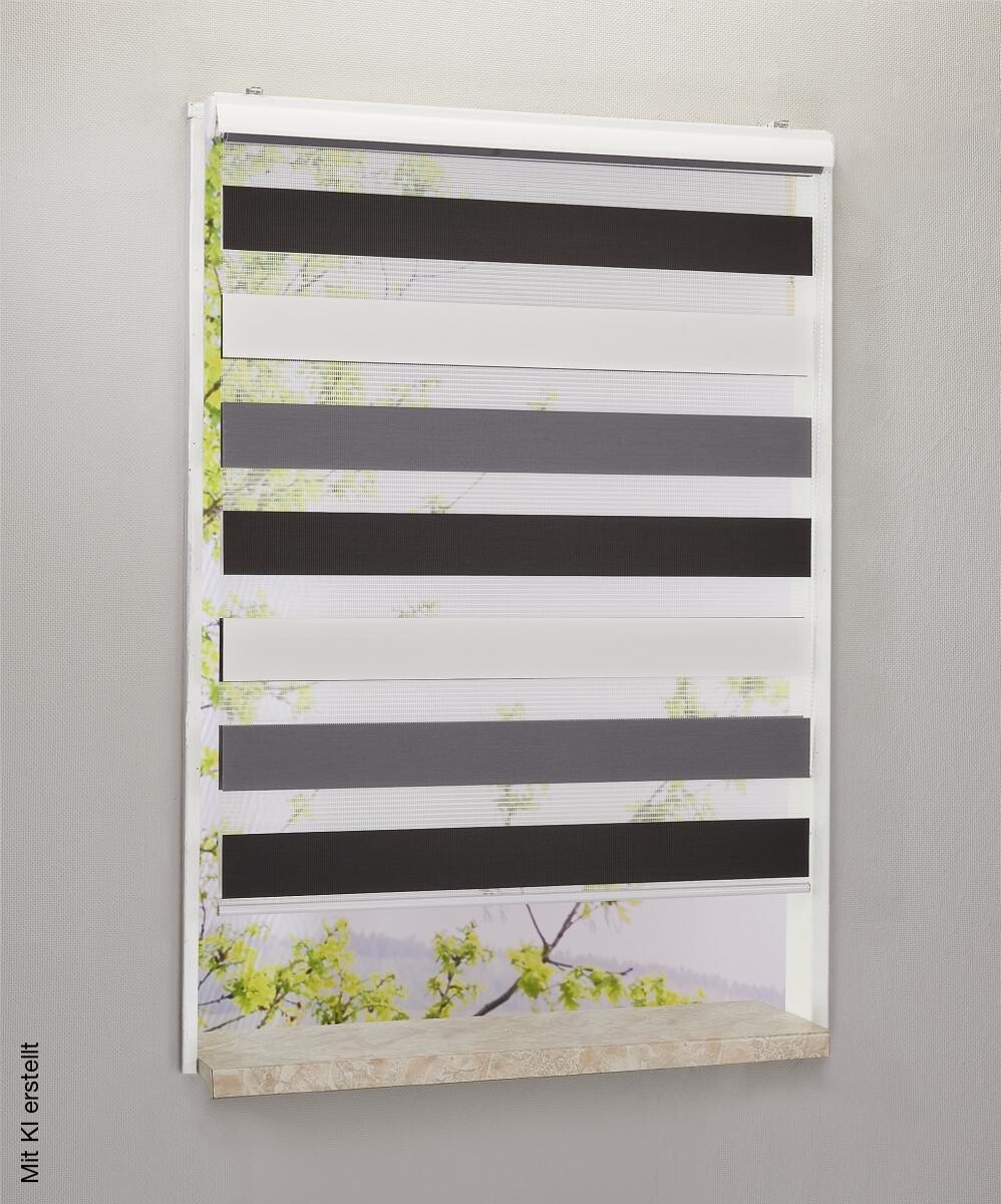 Boviva Doppelrollo mit Blende weiß B/L: ca. 80x160 cm