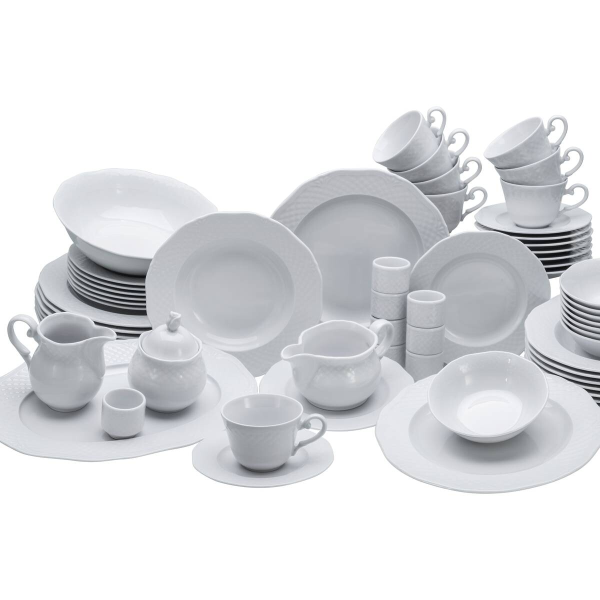CreaTable Kombiservice Arianne weiß Porzellan 61 tlg.