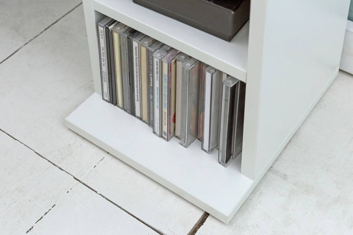 CD Regal weiß B/H/T: ca. 21x90x20 cm