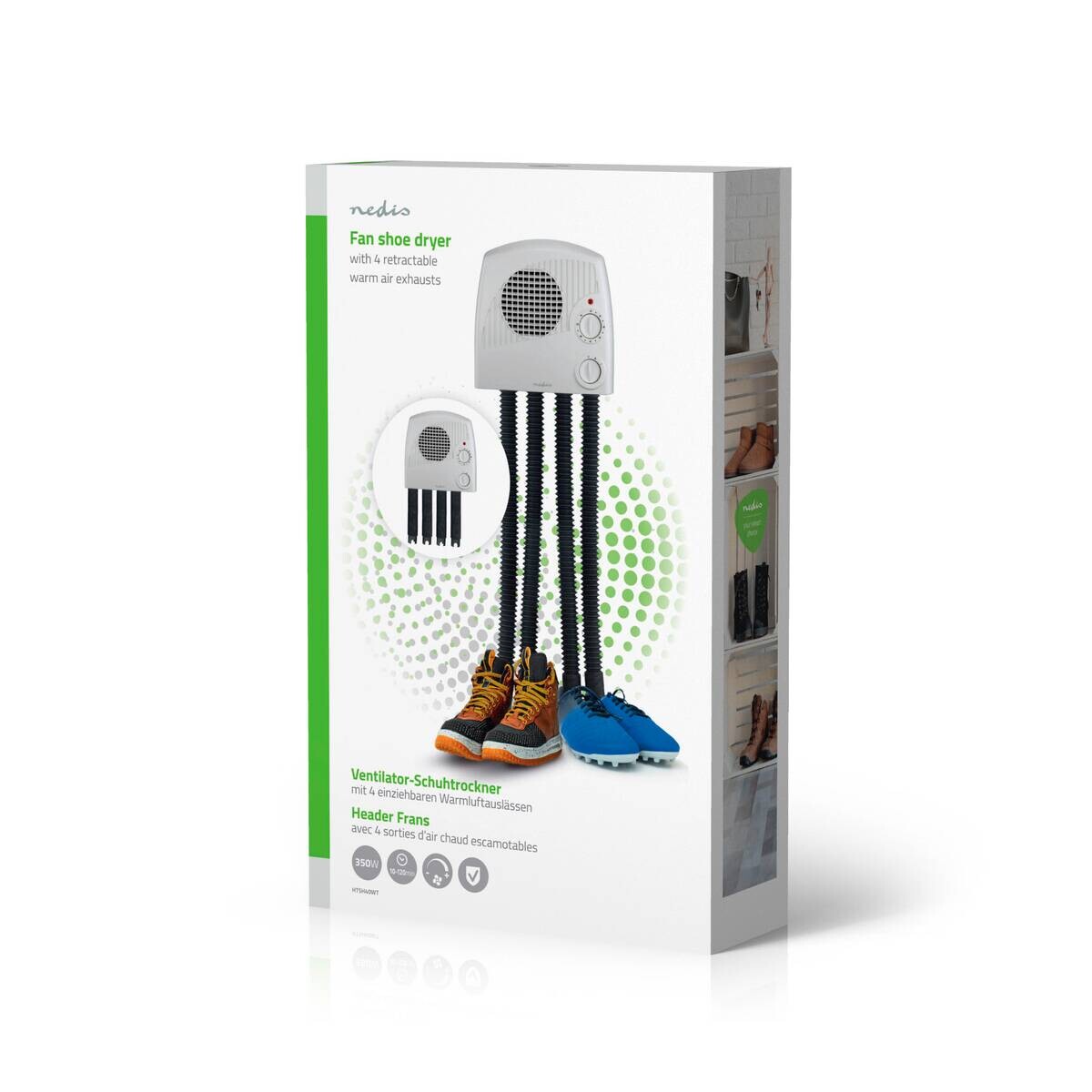 Nedis Schuhtrockner weiß Kunststoff B/H/L: ca. 26x42x9,4 cm ca. 350 W
