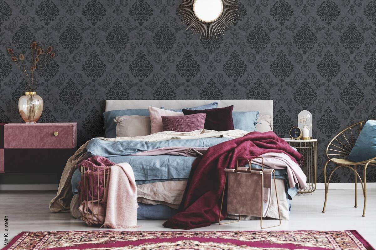 A.S.Creation Vliestapete Memory 3 Barock schwarz B/L: ca. 53x1005 cm