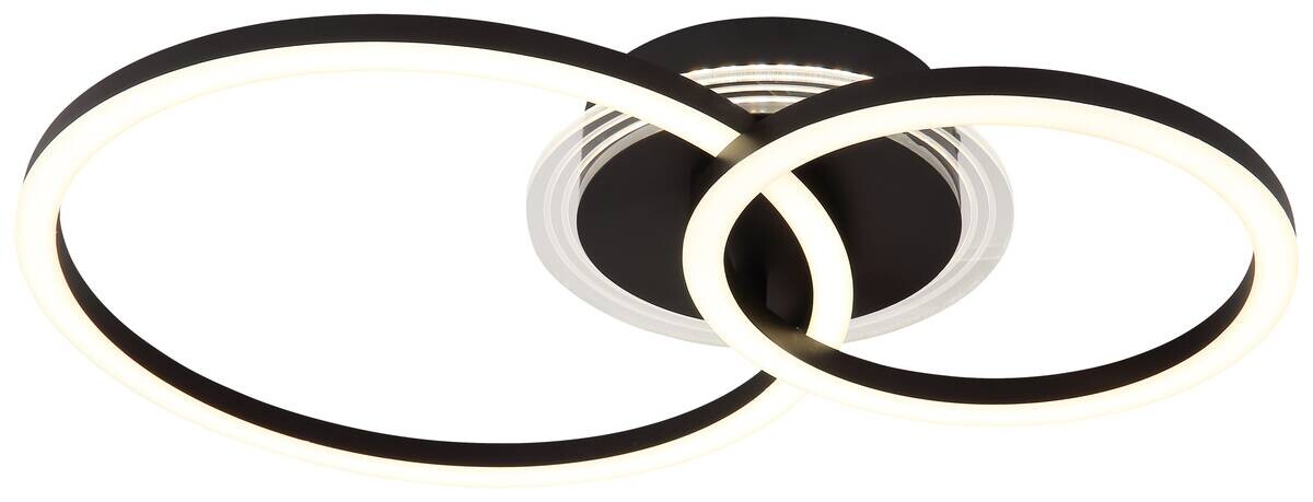 GLOBO LED-Deckenleuchte schwarz Acryl Metall B/H/L: ca. 33x8,1x50 cm 1 Brennstellen