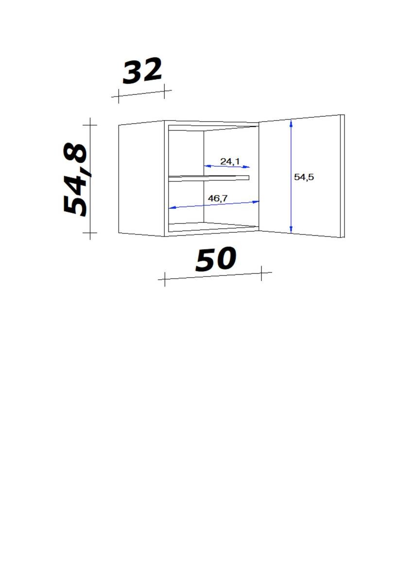 Flex-Well Hängeschrank Lucca weiß matt B/H/T: ca. 50x54,8x32 cm