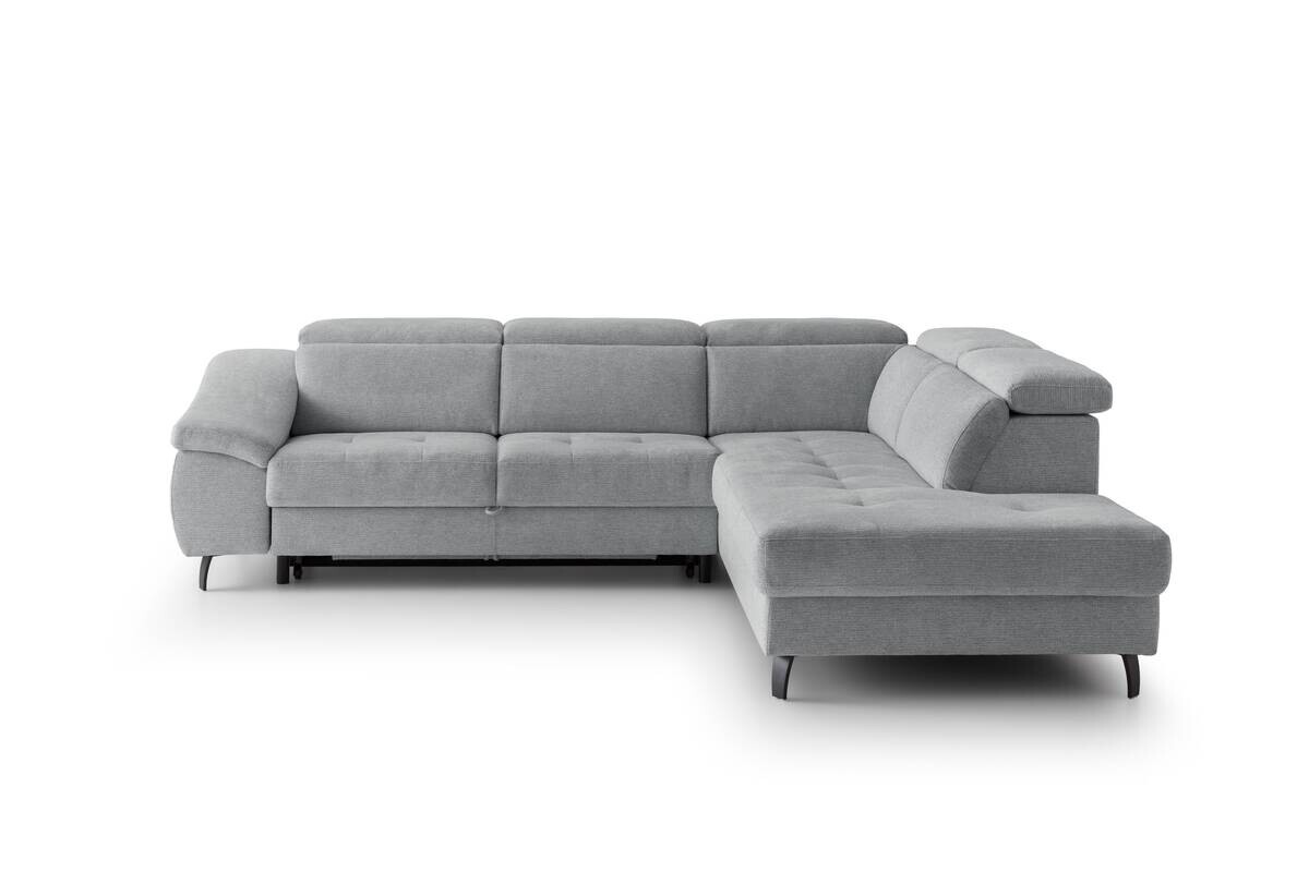 Ecksofa mit Bettfunktion grau Flachgewebe B/H/T: ca. 280x96x238 cm