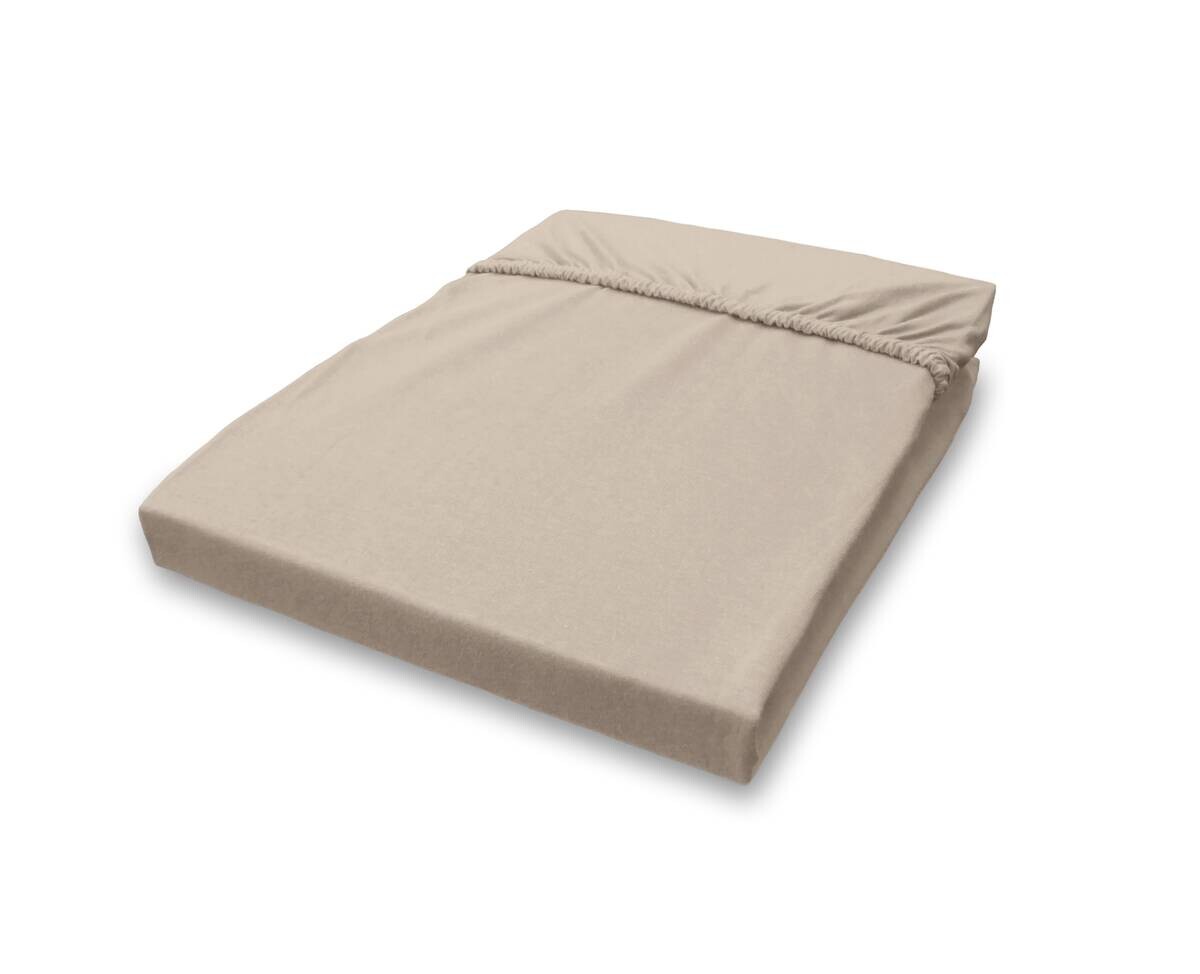 Jersey Spannbetttuch taupe Baumwolle B/H/L: ca. 100x28x200 cm