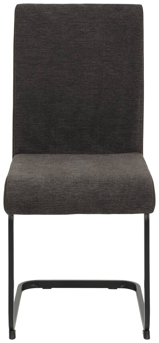 Stuhl 4er Set LINN braun schwarz Webstoff Metall B/H/T: ca. 43x92x52 cm