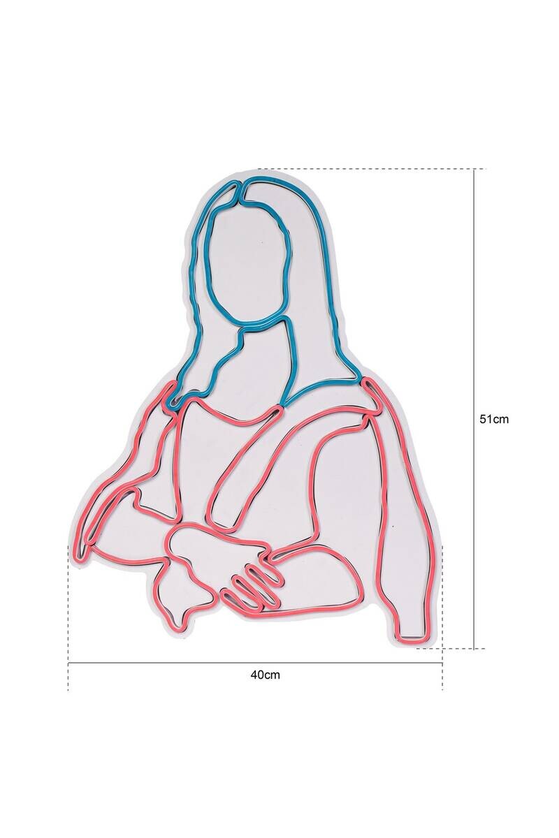 Opviq LED-Wandleuchte rosa blau PVC B/H/T/L: ca. 40x51x3x40 cm