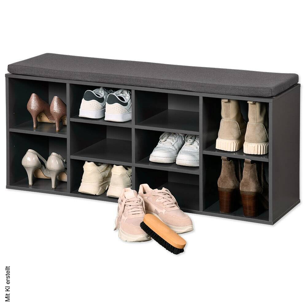 Kesper Schuhregal grau Spanplatte B/H/T: ca. 103,5x48x29,5 cm