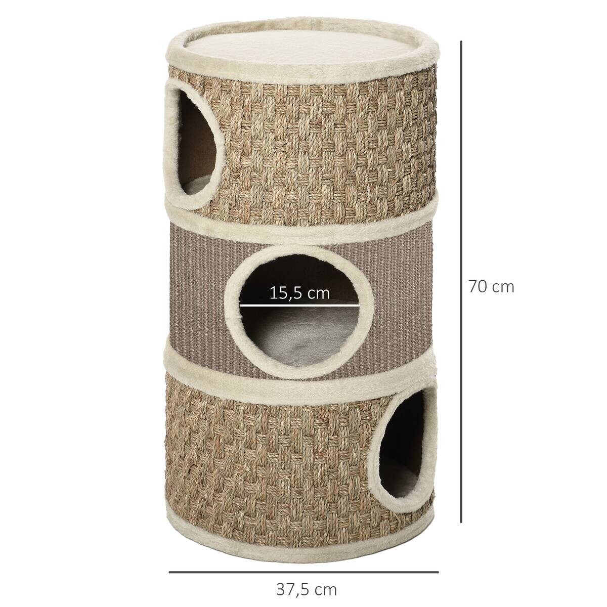 PawHut Tier-Zubehör braun Edelstahl B/H/L: ca. 37,5x37,5x70 cm
