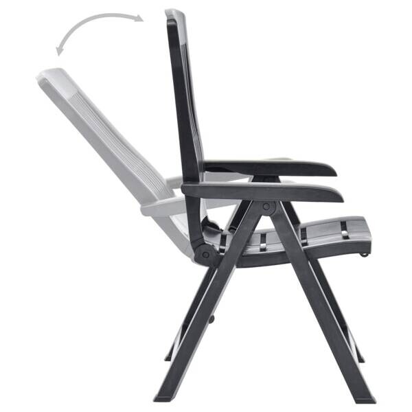vidaXL Klappstuhl anthrazit Kunststoff B/H/L: ca. 61x109x60 cm