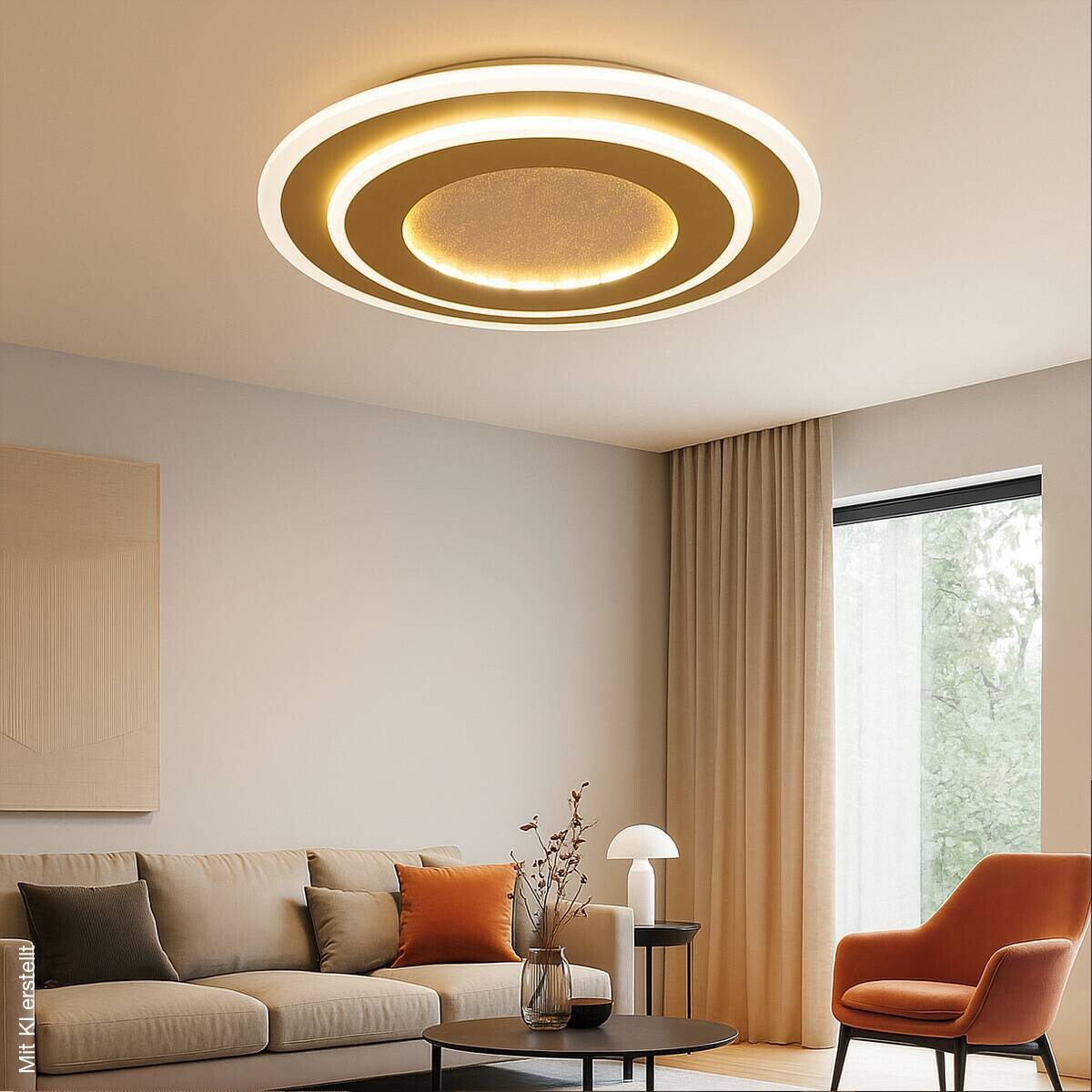 POCOline LED-Deckenleuchte Fenja gold Metall Kunststoff H/D: ca. 5x40 cm