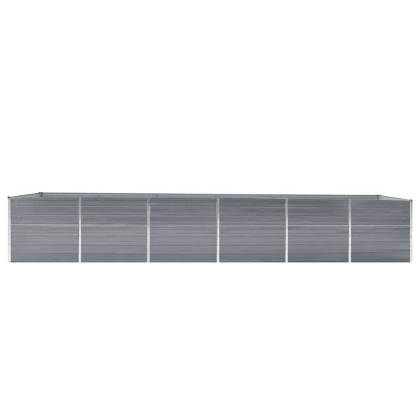 Garten-Hochbeet grau Stahl B/H/L: ca. 80x77x480 cm
