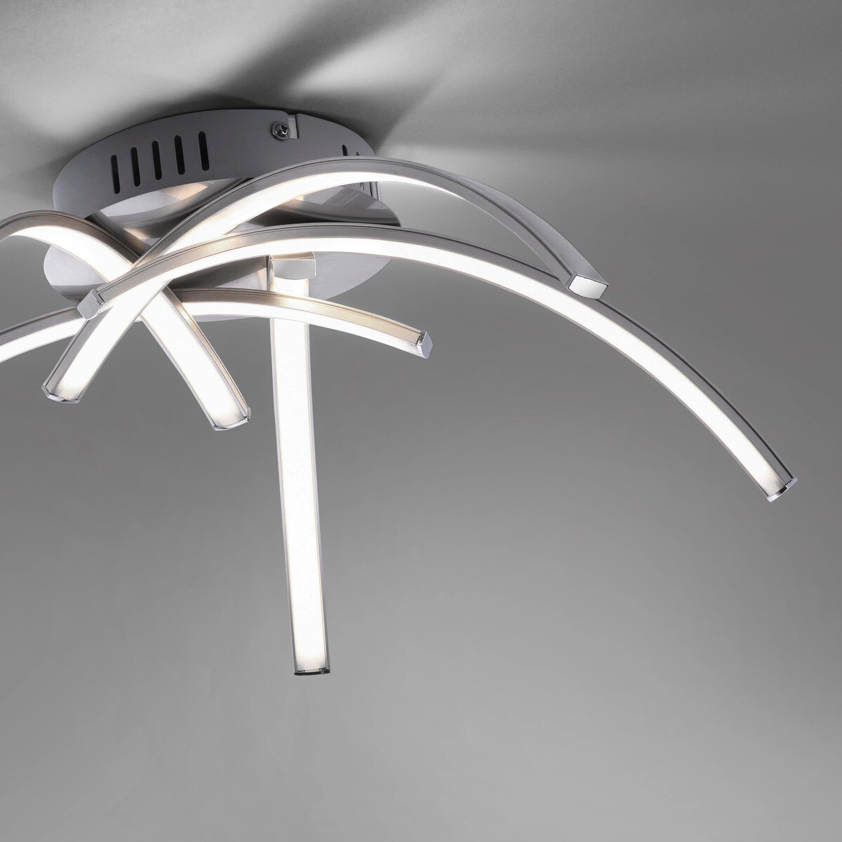 Just Light Deckenleuchte Valerie stahlfarbig Alu Eisen Kunststoff H/D: ca. 14x47 cm