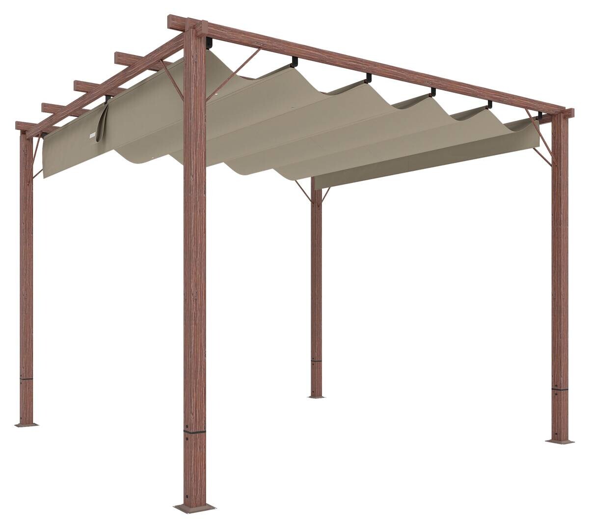 Outsunny Pergola natur Aluminium B/H/L: ca. 296x232x299 cm