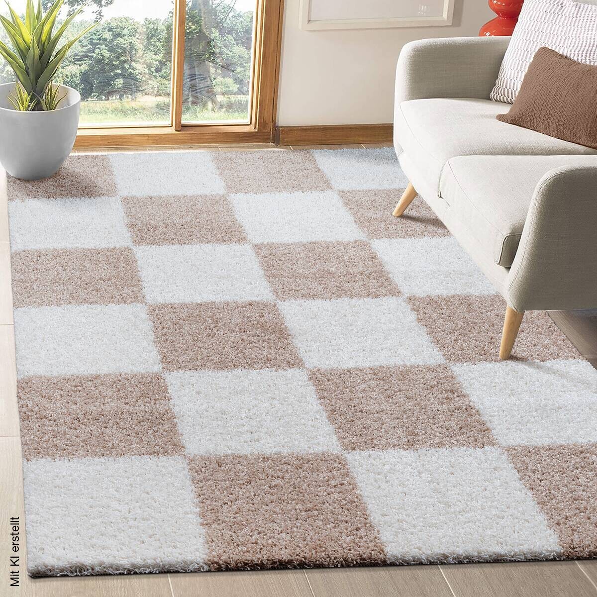 Sanat Hochflorteppich MILANO beige B/L: ca. 140x200 cm