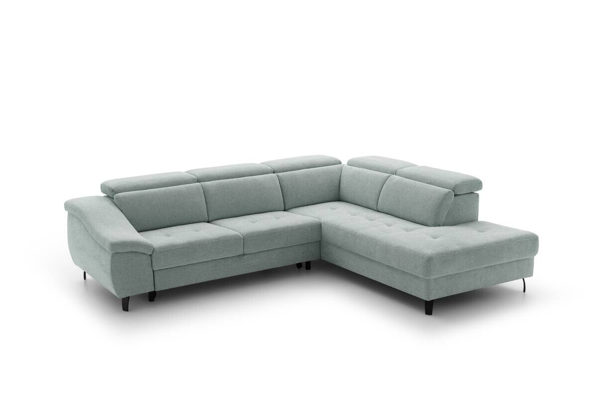 Ecksofa mit Bettfunktion eisblau Flachgewebe B/H/T: ca. 280x96x238 cm