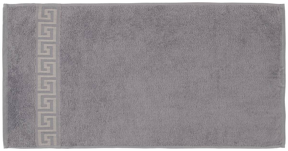 POCOline Handtuch Mäander silber 100% Baumwolle B/L: ca. 50x100 cm